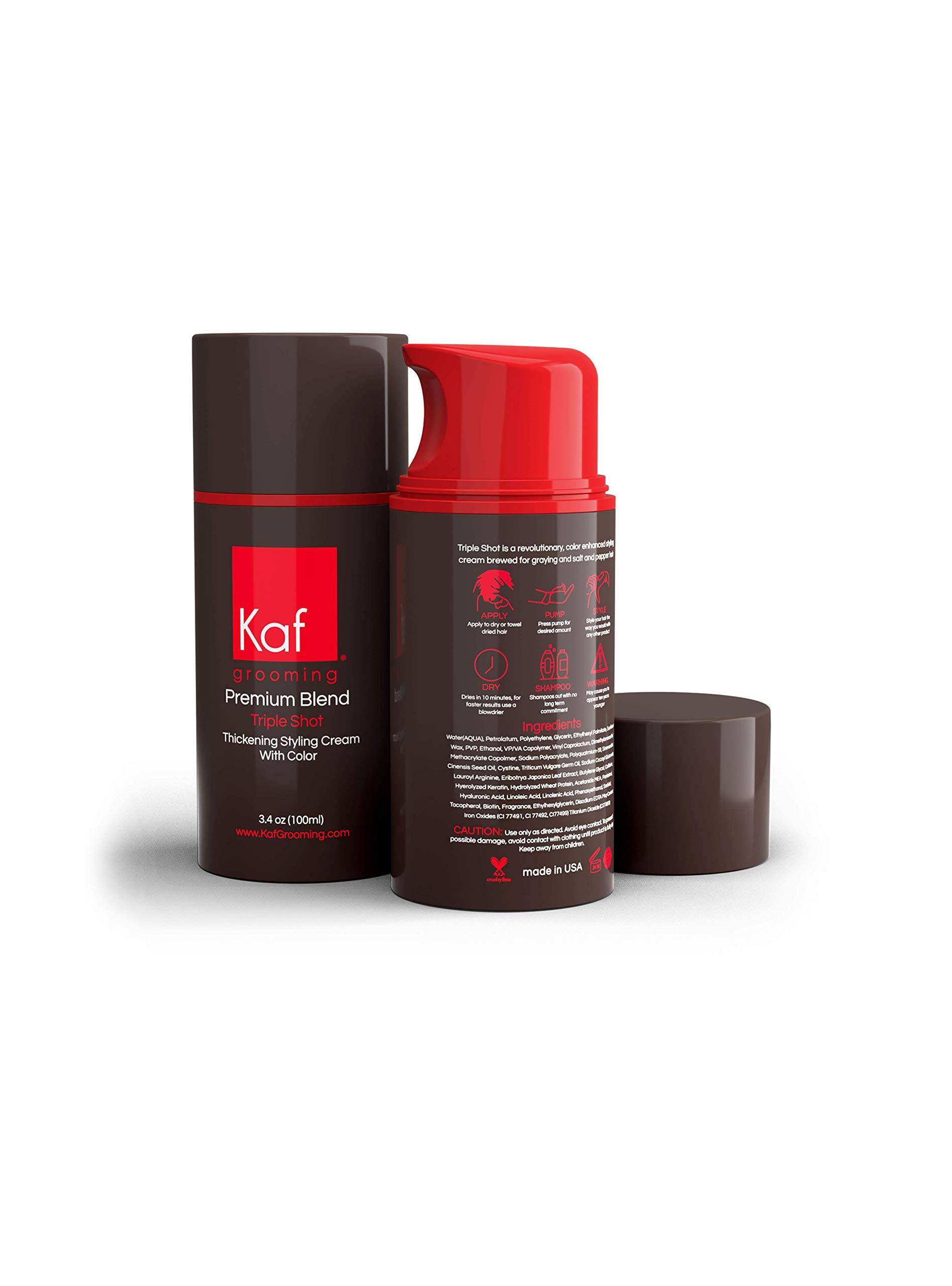 Kaf Grooming Kaf Grooming Dark Brown - Darkening Brown Hair Gel Made Just for Men That Tints Gray / White Hair, All Natural Styling Cream NO DYES, Temporary Color Made in USA