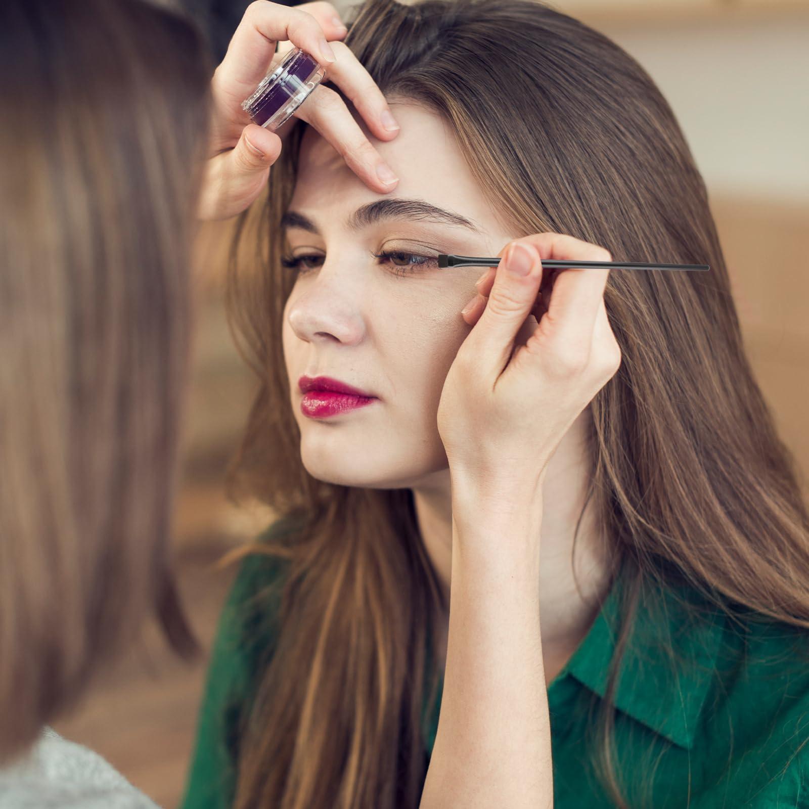 KALIONE 12 Pack Angled Eyeliner Brush Set Eyebrow Brushes, Flat Eyebrow Tint Brush, Ultra Thin Makeup Brush, Fine Slanted Eyebrow Brush Applicator, Eye Makeup Brush Applicator