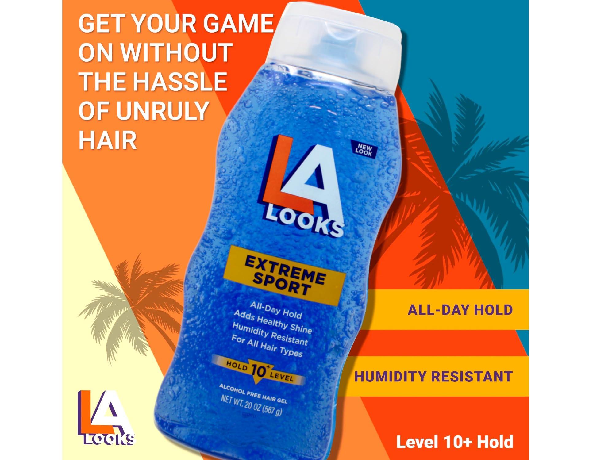 HENITAR L.A. LOOKS Absolute Styling Extreme Sport Hold Gel, Hold Level 10+ 20 oz (Pack of 7)