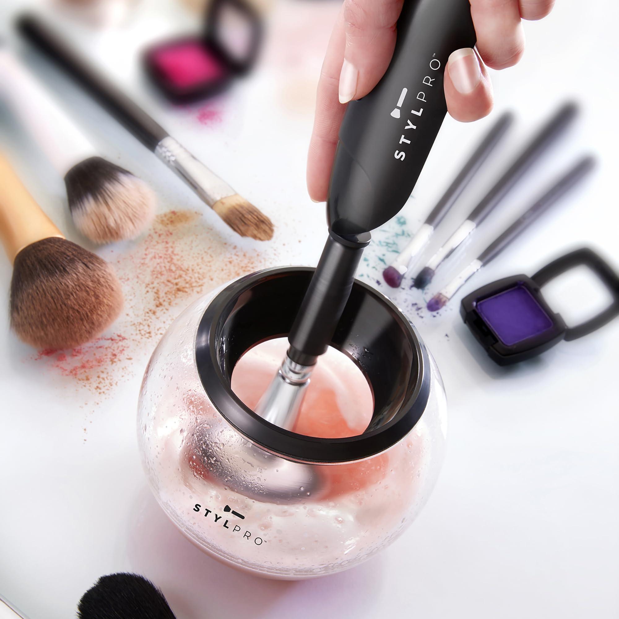 stylPro STYLPRO Electric Make-up Brush Cleaner & Dryer - Cleans and dries thoroughly in 30 seconds with gentle centrifugal technology. Suitable for all brush sizes, incl. vegan cleaner.