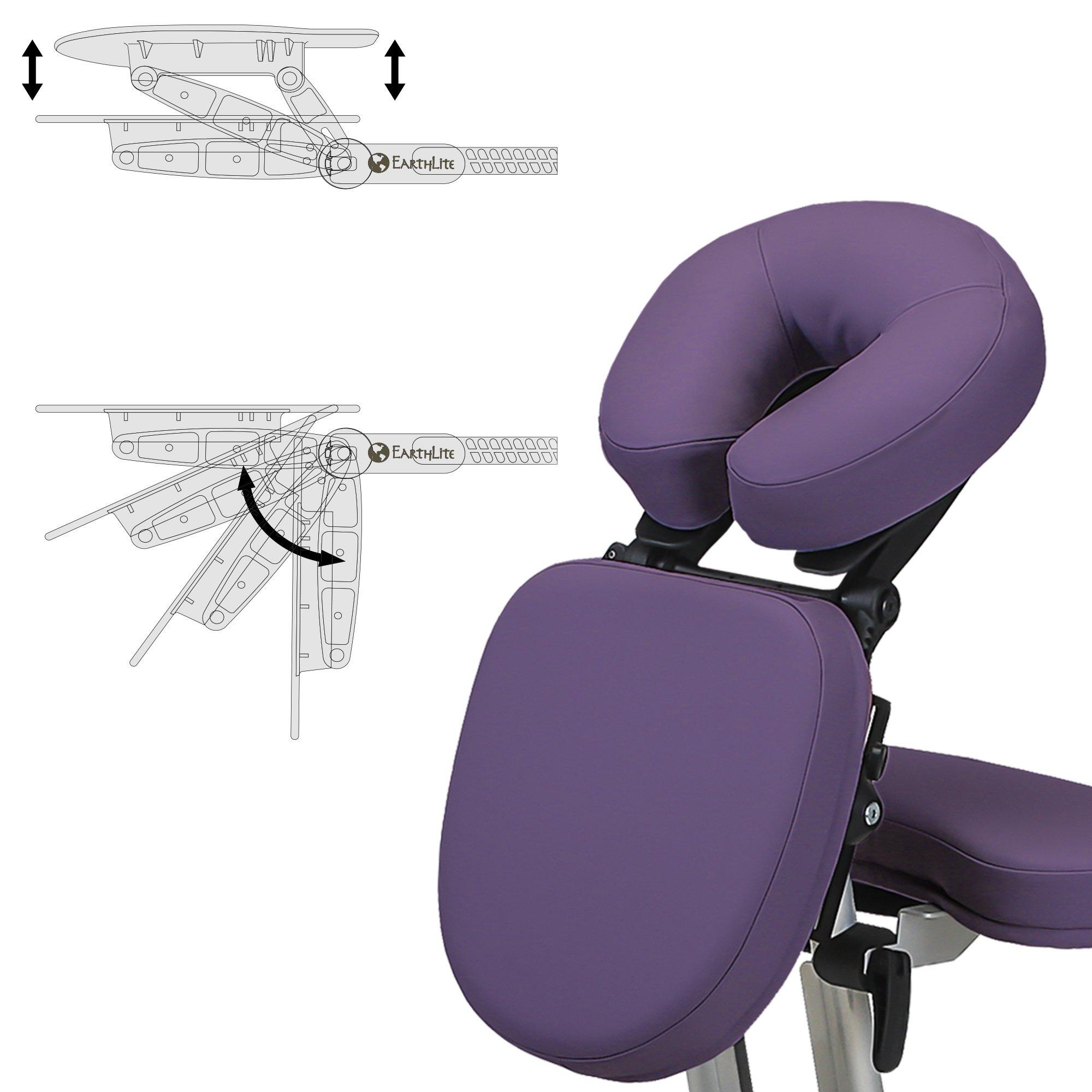 StrongLite STRONGLITE Portable Massage Chair Ergo Pro II - Ultra-Strong, Lightweight, Foldable with Wheels & Carry Case (600lbs Working Weight), Purple