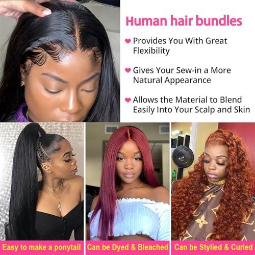 huarisi huarisi Straight Human Hair Bundles For Black Women Brazilian 8 Inch Bundles Human Hair Single 100% Unprocessed Virgin Weave Bundles Human Hair Raw Remy Hair Bundles Natural Black