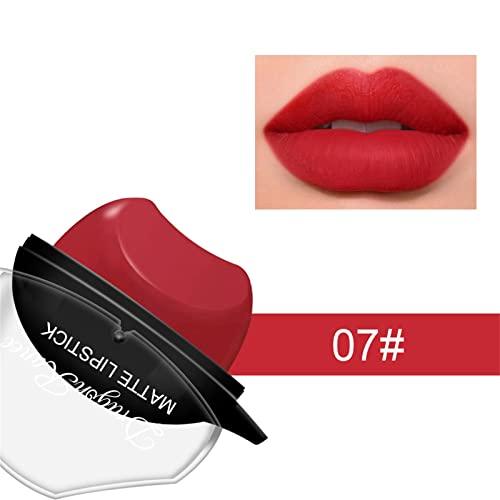 ULemeili ULemeili Lazy Lipstick Matte Velvet Mist Lipstick,1 Pcs Cute Lip Shape Moisturizing Lip Designed For Lazy People ,Waterproof Non-Stick Lip Gloss,Beauty Makeup for Women Girl (G, one size)