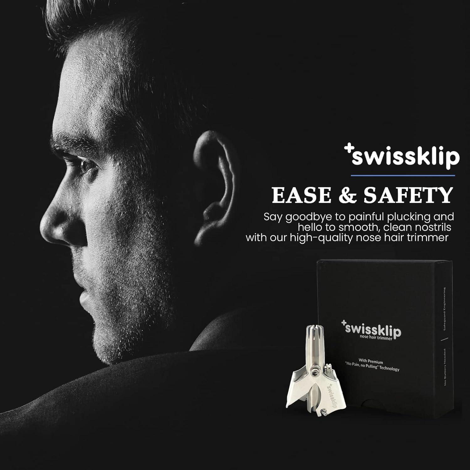 Swissklip Swissklip Nose Hair Trimmer for Men I Manual Nose Hair Trimmer for Women I Stainless Steel Nose Hair Remover for Men & Women I Easy to Use Ear Hair Trimmer I Keep Your Nose Neat and Clean! (2)