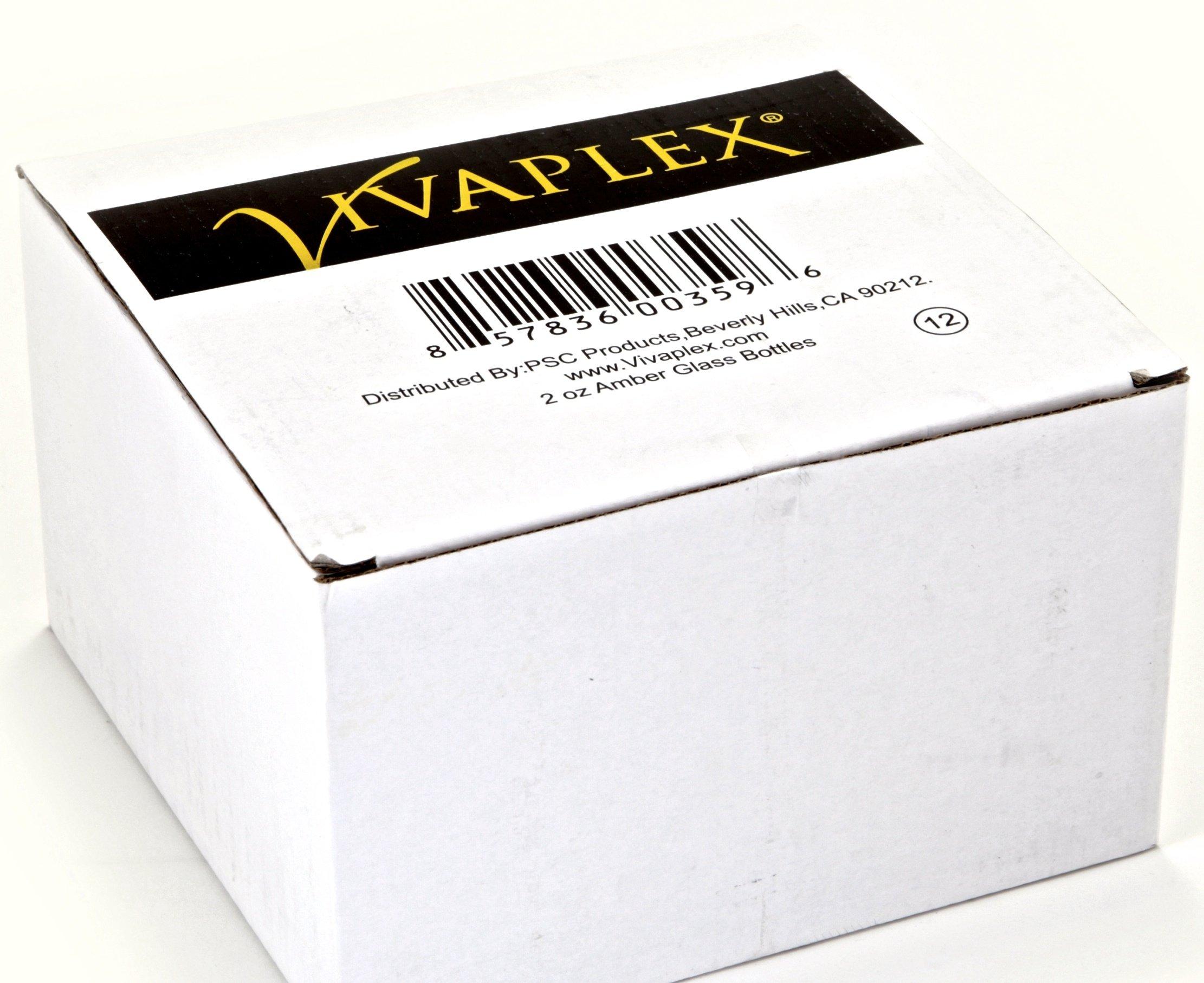 Vivaplex 12, Amber, 2 oz Glass Bottles, with Glass Eye Droppers