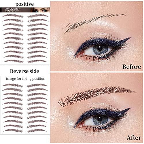Aresvns Aresvns Chocolate Eyebrow Tattoo 77 Pairs!Newly Improved 4D Lifelike Imitation Eyebrows,Good Looking Reddish Brown Eyebrow Transfers Sticker,Suitable Sizes,Waterproof and Long-Lasting 4-6 Day