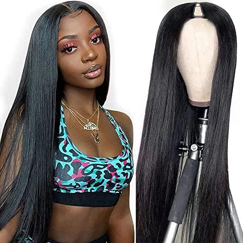 Ali Pearl AliPearl Hair Wig Straight V Part Wig Human Hair No Leave Out Upgrade U Part Human Hair Wigs for Black Women Thin V Part Wig No Glue Needed Brazilian Glueless Virgin Hair Clip In Half Wig Ali Pearl Ha