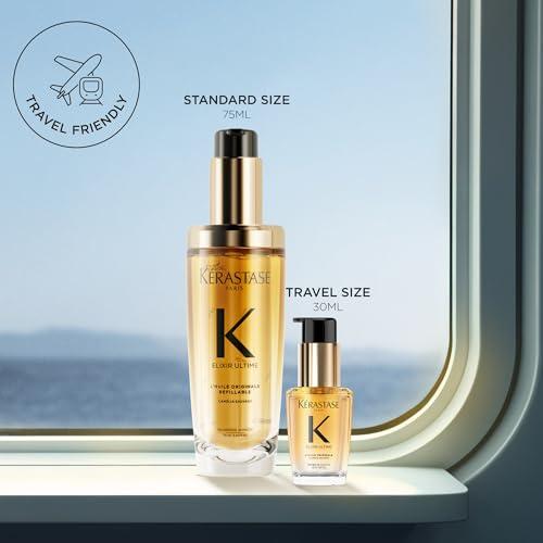 KERASTASE Kerastase Elixir Ultime Travel Size L'Huile Original Hair Oil - Hydrating Oil Serum to Smooth Frizz and Add Shine, Strengthens and Provides Heat Protection, For All Hair Types