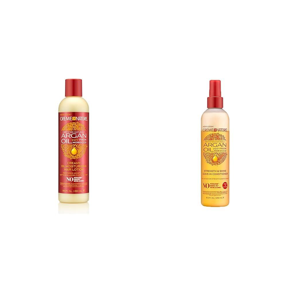 Creme of Nature Creme of Nature Argan Oil Hair Lotion and Leave In Conditioner Bundle, 8.45 Fl Oz