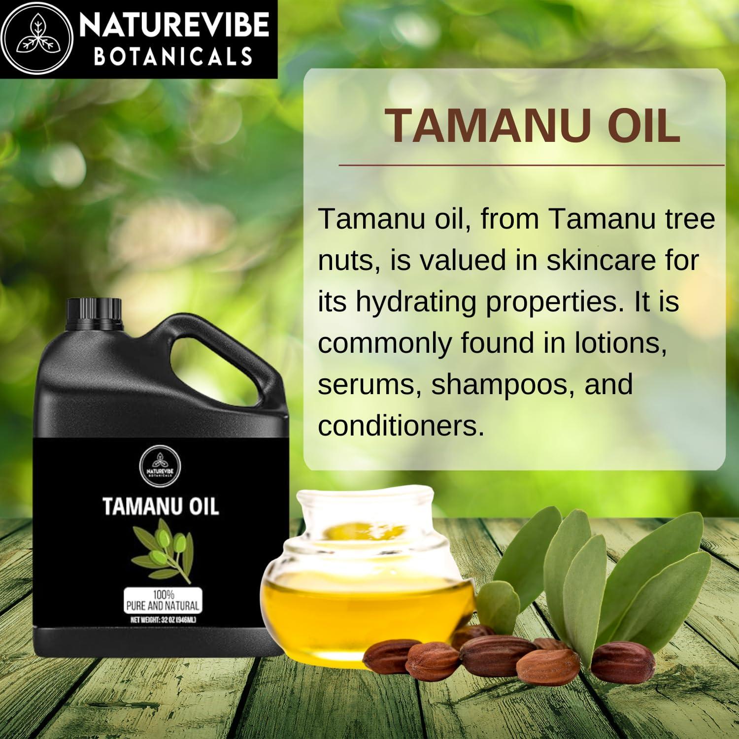 Naturevibe Botanicals Naturevibe Botanicals Tamanu Oil 32 Ounces | 100% Pure and Natural | Great for Skin Care and Hair Care