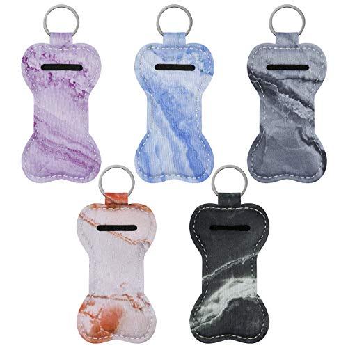 Beautyflier Beautyflier Neoprene Chapstick Lipstick Keychain Holder (Marble Pattern)