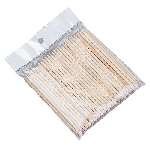 Yesker Yesker 100 Pcs Nail Art Orange Wood Stick Sticks Cuticle Pusher Remover Manicure Pedicure Tool