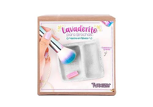 Tweezer Tweezer - Mini Mexican Washboard for Makeup Brush Cleaner Handmade, Brush Cleaning, Washing Tool Cosmetic Brush Clanear, Mexican Lavaderito, Lavadero Miniatura Artesanal, Brush Washer (White)
