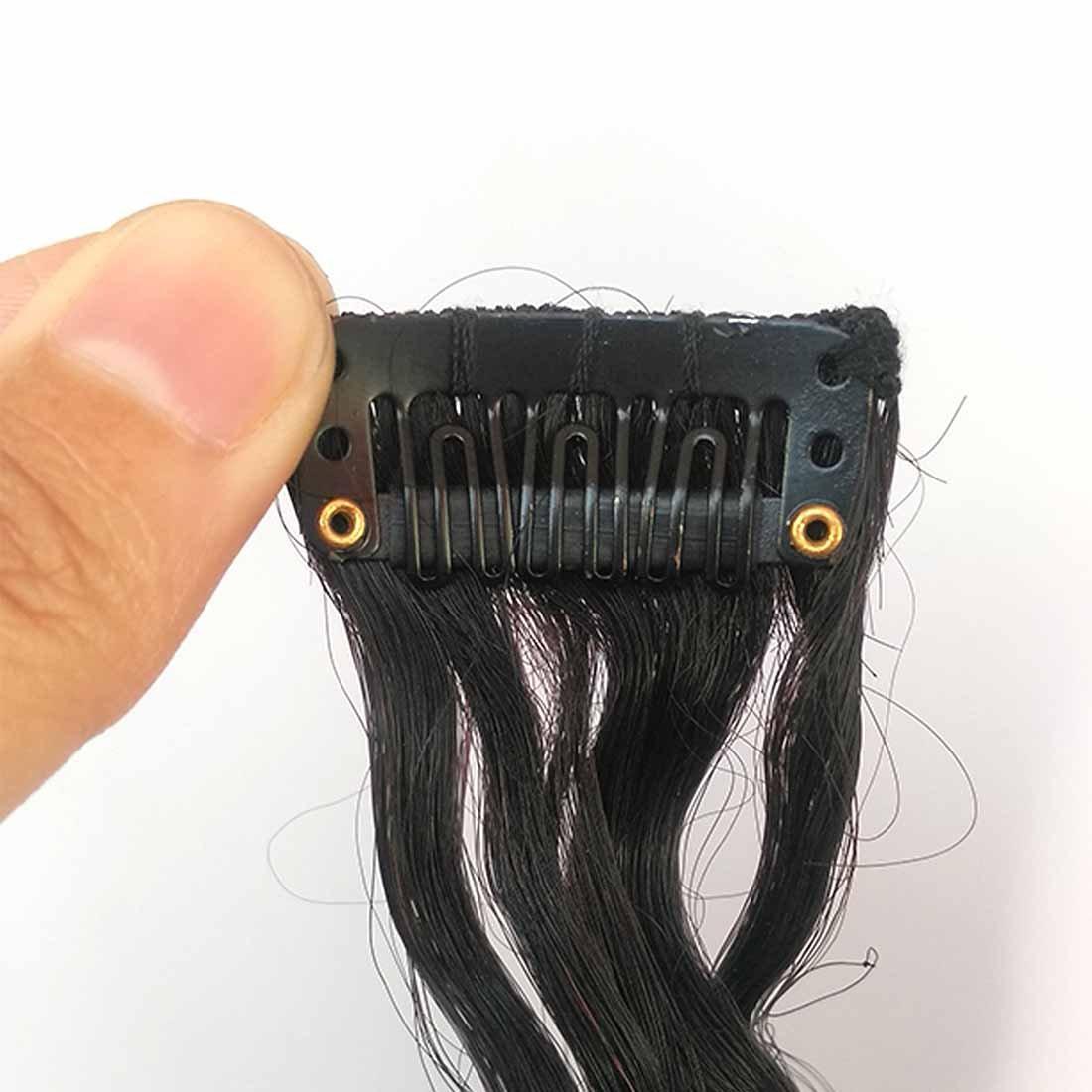 Doren Doren Deep Curly Clip In Human Hair Extensions for Women 8Pcs 20Clips 120g Remy Brazilian Water Wave Hair Natural Black 14 Inches