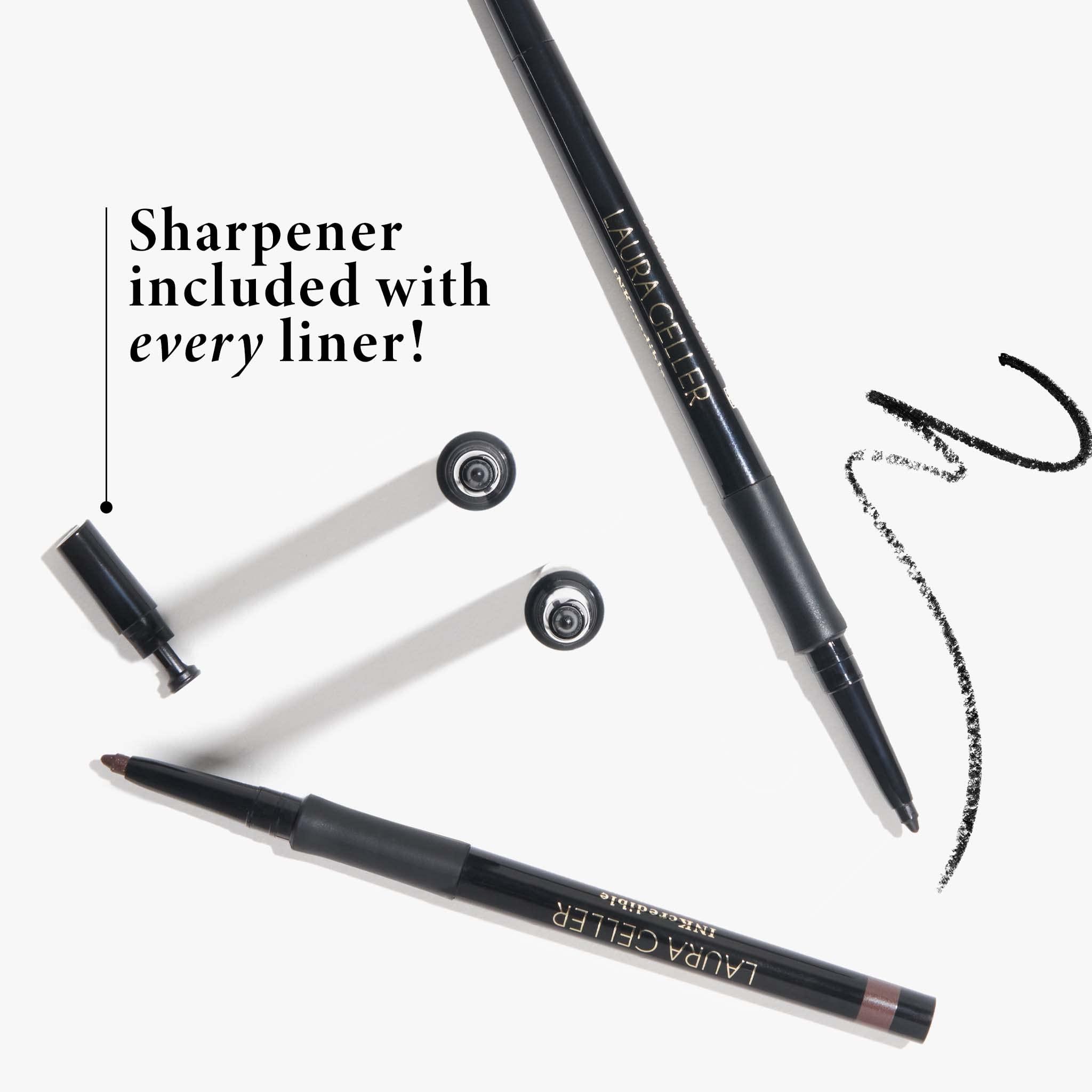 LAURA GELLER NEW YORK LAURA GELLER NEW YORK INKcredible Precise Gel Waterproof Smudge-proof Eyeliner Pencil with Built in Sharpener, Deep Purple + Blackbird (2 PC)