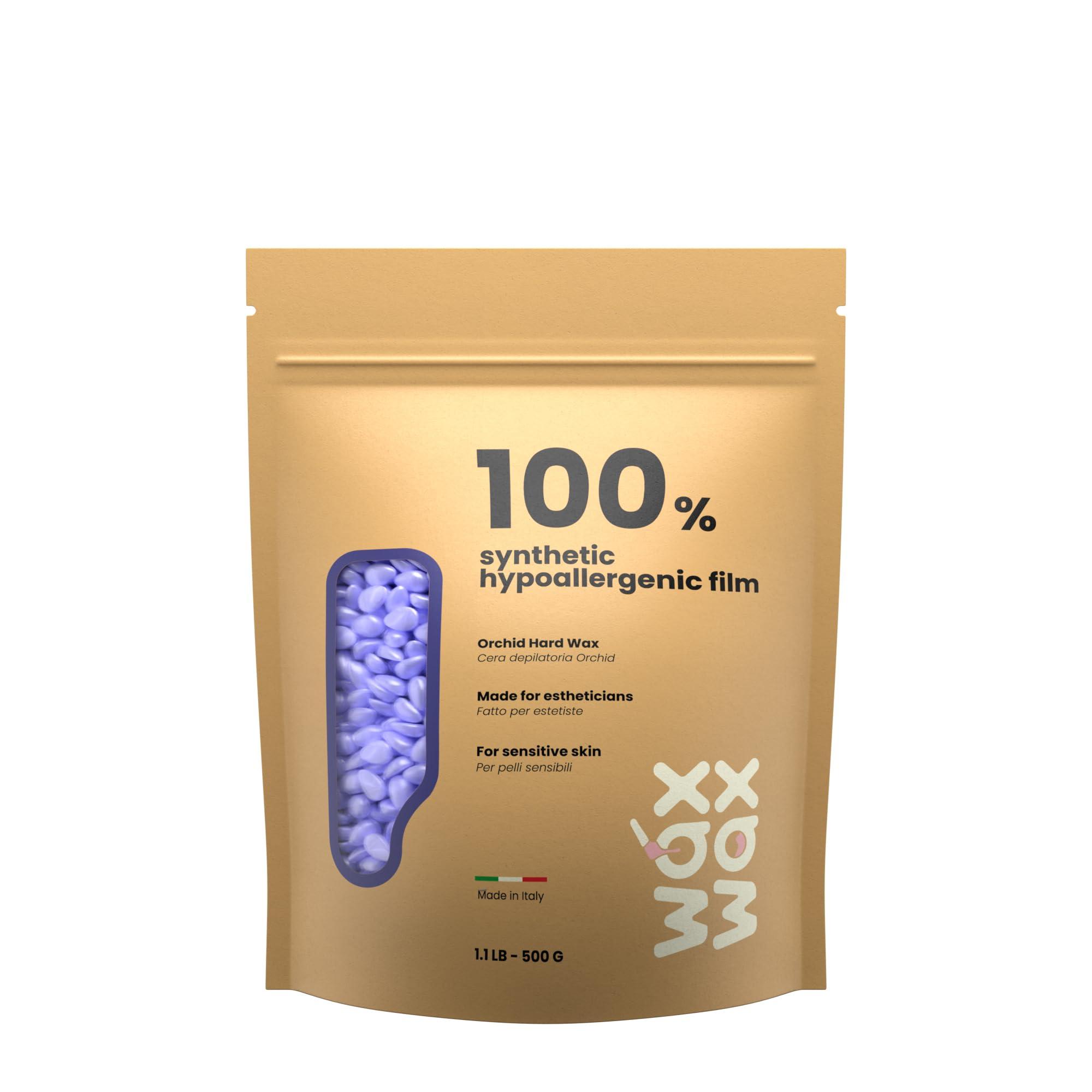 Wax Wax Wax Wax - Hard Wax Beads (1.1lb/500g) - Hypoallergenic & Natural Polymer - Pain-Free, Low Temperature, No Strips Required, Hair Growth Prevention & Easy to Remove. (Orchid - Hypoallergenic)