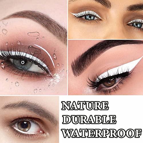 WENJLYJ WENJLYJ 12 PCS White Eyeliner Pencils,Professional Long Lasting Waterproof White Makeup Pencils,Highly Pigmented Inner Corner Eye Highlighter Eyeliner Pencil White Eye Liner Pen Sets for Women