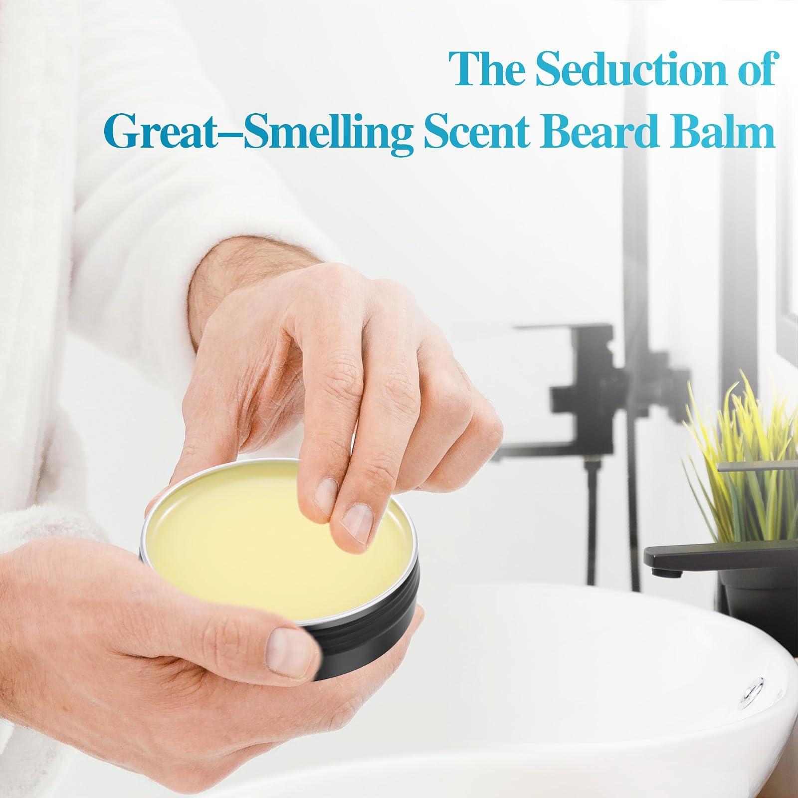 MistySprite 2X Concentration Biotin Beard Balm for Men & Conditioning Beard Wax - Made with Castor Oil Natural and Organic Ingredients - Hydrates & Thickens Facial Hair Growth- 2 Ounce Tin