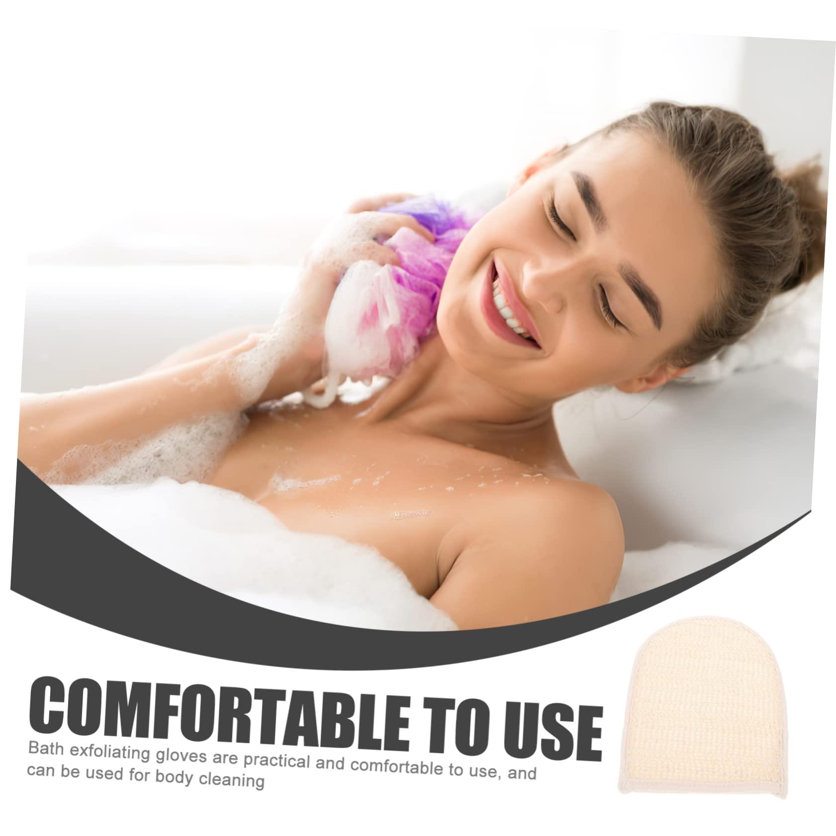 Healeved Healeved Exfoliating Glove and Back Scrub Bath Gloves Exfoliating Shower Gloves for Women Men Made of Cotton Linen