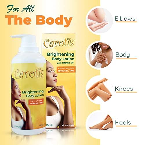 carotis Carotis, Skin Brightening Lotion - 13.5 Fl oz / 400ml |For Body, Knees, Elbows, Hands, with Carrot Oil and Vitamin A