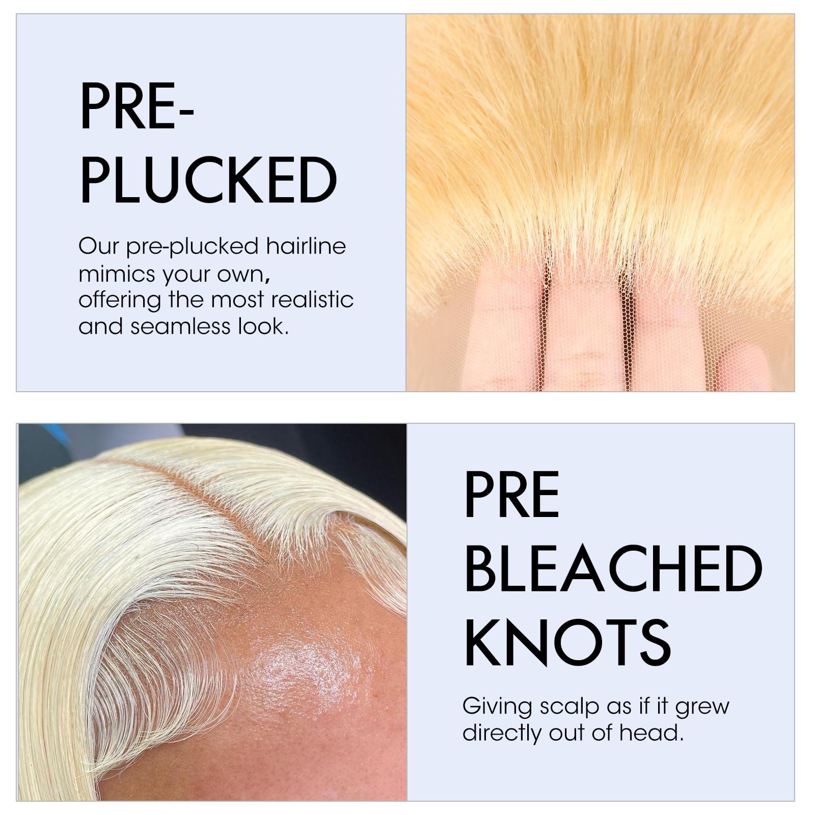 ELISHEVA 30 Inch 613 Lace Front Wig Human Hair Deep Wave 16A Blonde Wig Human Hair 13x4 HD Blonde 613 Deep Wave Lace Front Wigs Human Hair Blonde Frontal Deep Wave 613 Wig Pre Plucked 180% Density Curly Wig