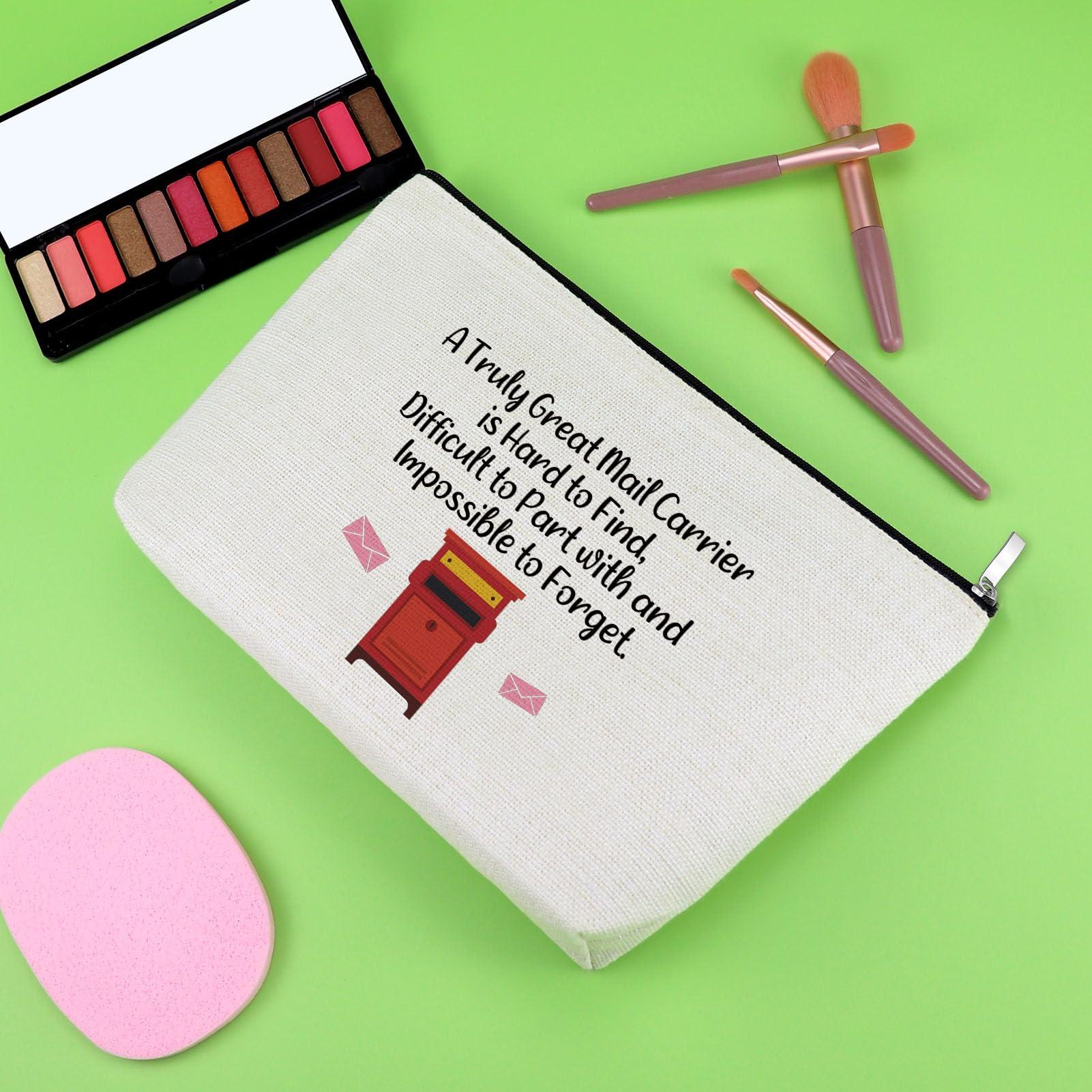 Gevody Gevody Mail Carrier Gifts for Women Mail Lady Makeup Bag Appreciation Gifts for Postal Worker Post Office Coworker Colleague Cosmetic Bag Retirement Christams Birthday Present Travel Cosmetic Pouch