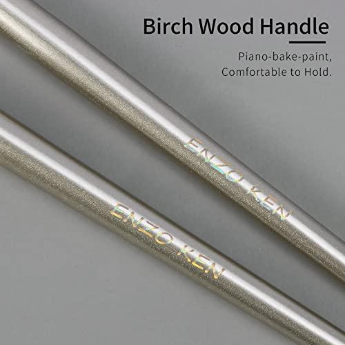 ENZO KEN Natural Pony Hair Eye Shadow Brush by ENZO KEN, Medium Smudge Eyeshadow Brush, Shader Eye Shadow Brush, Eye Smudge Brush, Single Eyeshadow Brush, Eye Brushes, Eyeshadow Blending Brush. (Gold, E203M)