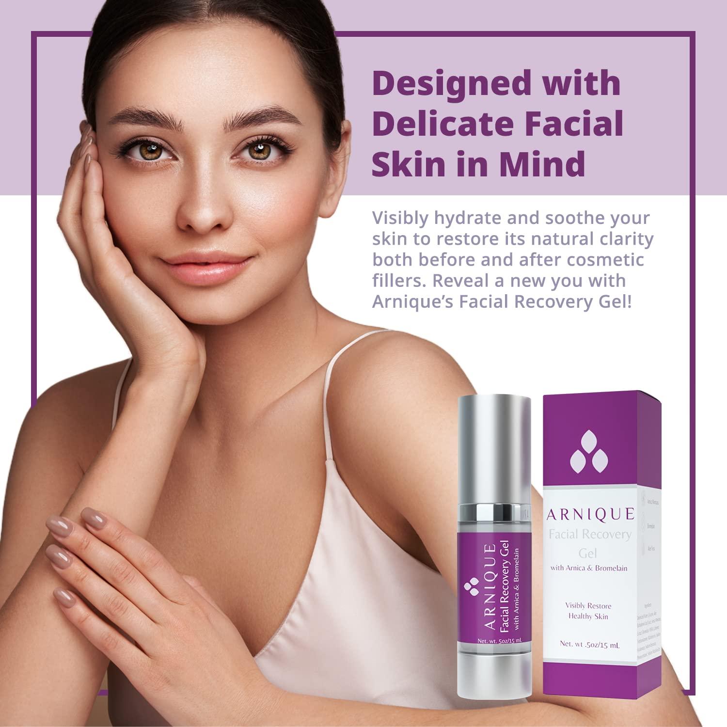 Arnique Arnique Arnica Gel for Face - Facial Recovery Aftercare for Fillers & Cosmetic Injection Treatments, Arnica Montana and Bromelain for Bruising and Swelling After Surgery Skin