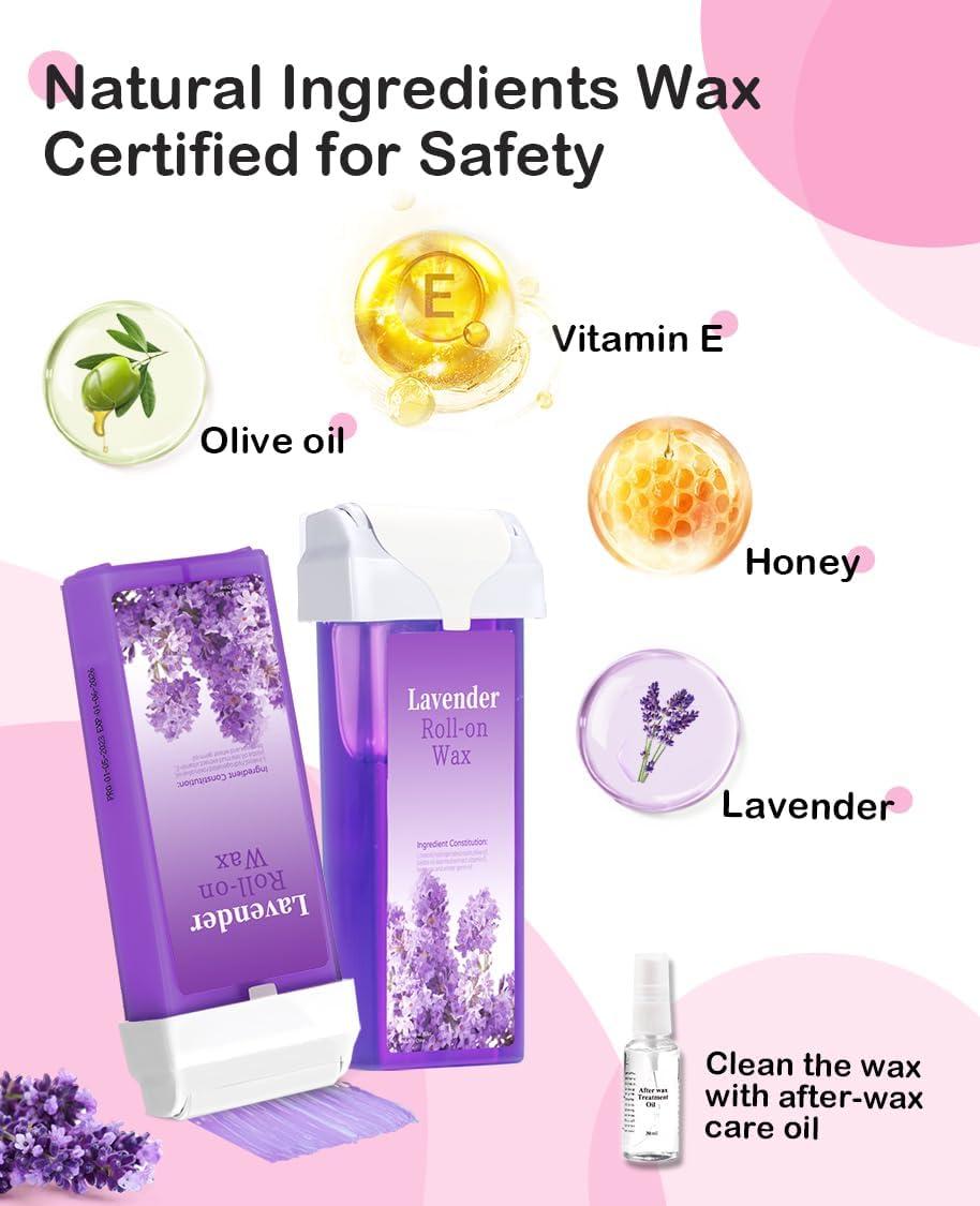 WaxPro Smart Roll on Wax Kit, Wax Roller Kit for Hair Removal,Waxing Kit at Home, Easy Waxing Kit for Women and Men, Suitable for Beginners Waxing at Home