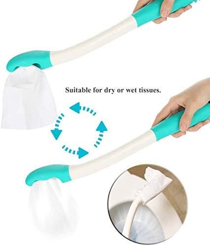 QMZDXH QMZDXH Toilet Bottom Aids Tools, Bottom Buddy Wiping Aid, 15" Personal Hygiene Wand, Butt Cleaner for Disabled, Toilet Paper Tissue Grip Self Wipe Aid Helper