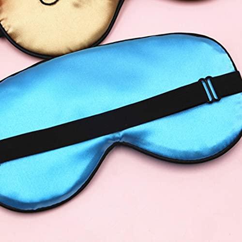 tooloflife Sleep Cover Silk Soft Plush Eye Cover, Adjustable Strap Sleeping Eye Blinder Night Eyeshade Cover for Sweet Sleep Travel Nap Dry Puffy Eye Relax 1PCS Golden