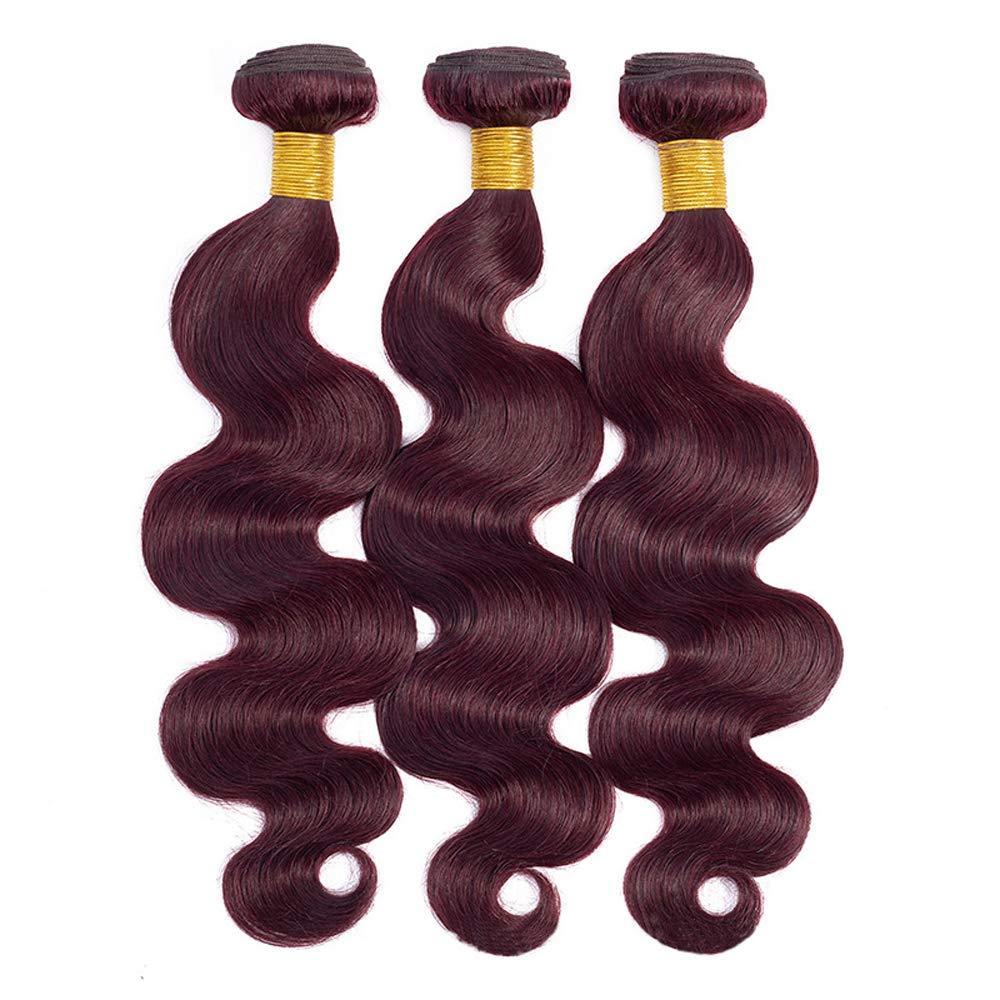 Queen Hair Queen Hair Products Brazilian Virgin Human Hair Body Wave Bundles Burgundy Hair Extensions Wine Red 99j Color (10 10 12)