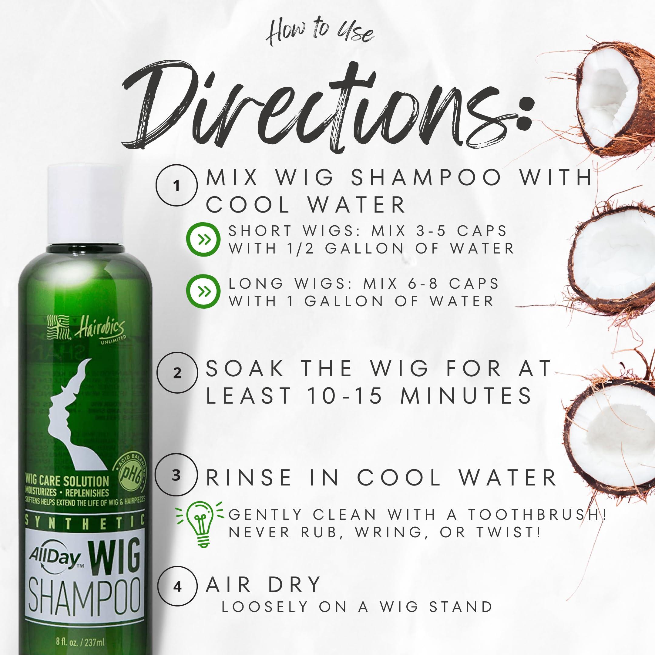 AllDay Locks AllDay Synthetic Wig Spray & Shampoo Bundle (8 oz Each) | Cleanse, Extend, Revitalize, Refresh, Soften, Hydrate, Detangle Wigs & Hairpieces | Grape Scent