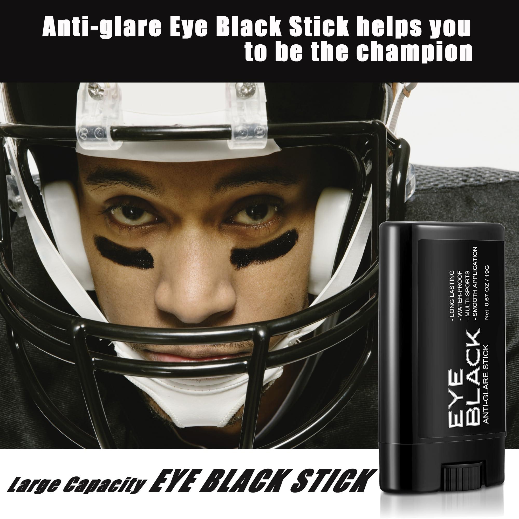 Wismee 2pcs Black Eye Black Stick, Anti-Glare Under Eye Black Sports Grease Stick for Baseball Softball Soccer Lacrosse Hockey Athletes Sports Training, Sports Eye Black Stick