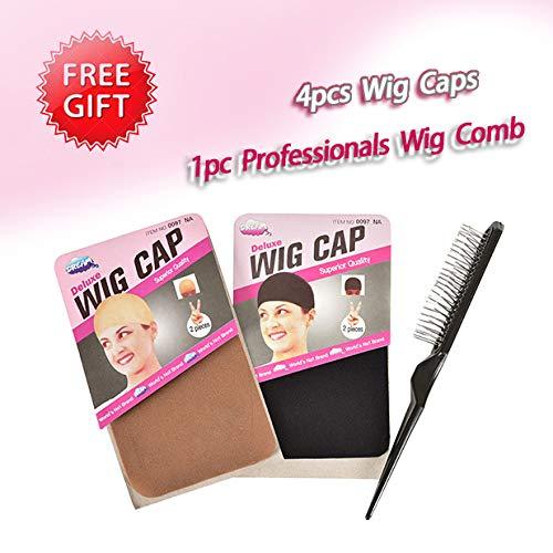 rosmile rosmile Curly Wigs for Black Women - Natural Black Synthetic African American Full Kinky Curly Afro Hair Wig with Bangs