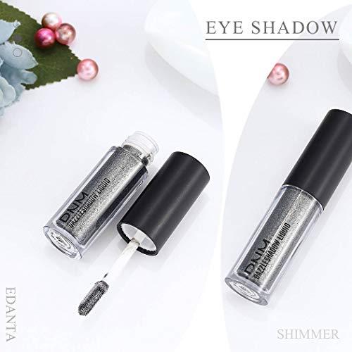 Edanta Edanta Glitter Eyeshadow Metallic Liquid Eyeshadows Waterproof Eye Shadow Long Lasting High Pigment Eyes Professional Makeup for Women and Girls Pack of 1 (Silver 8)