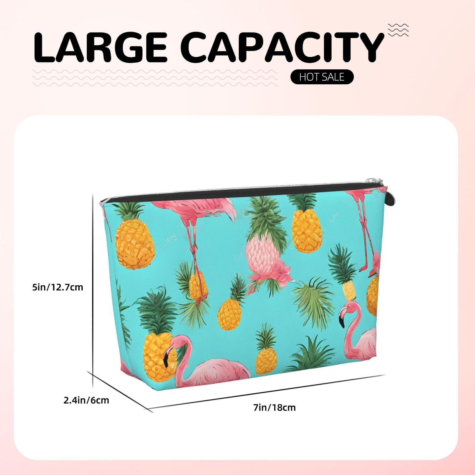 ESASAM Flamingo Printed Leather Travel Wash Bag, Stylish And Durable, Easy To Carry
