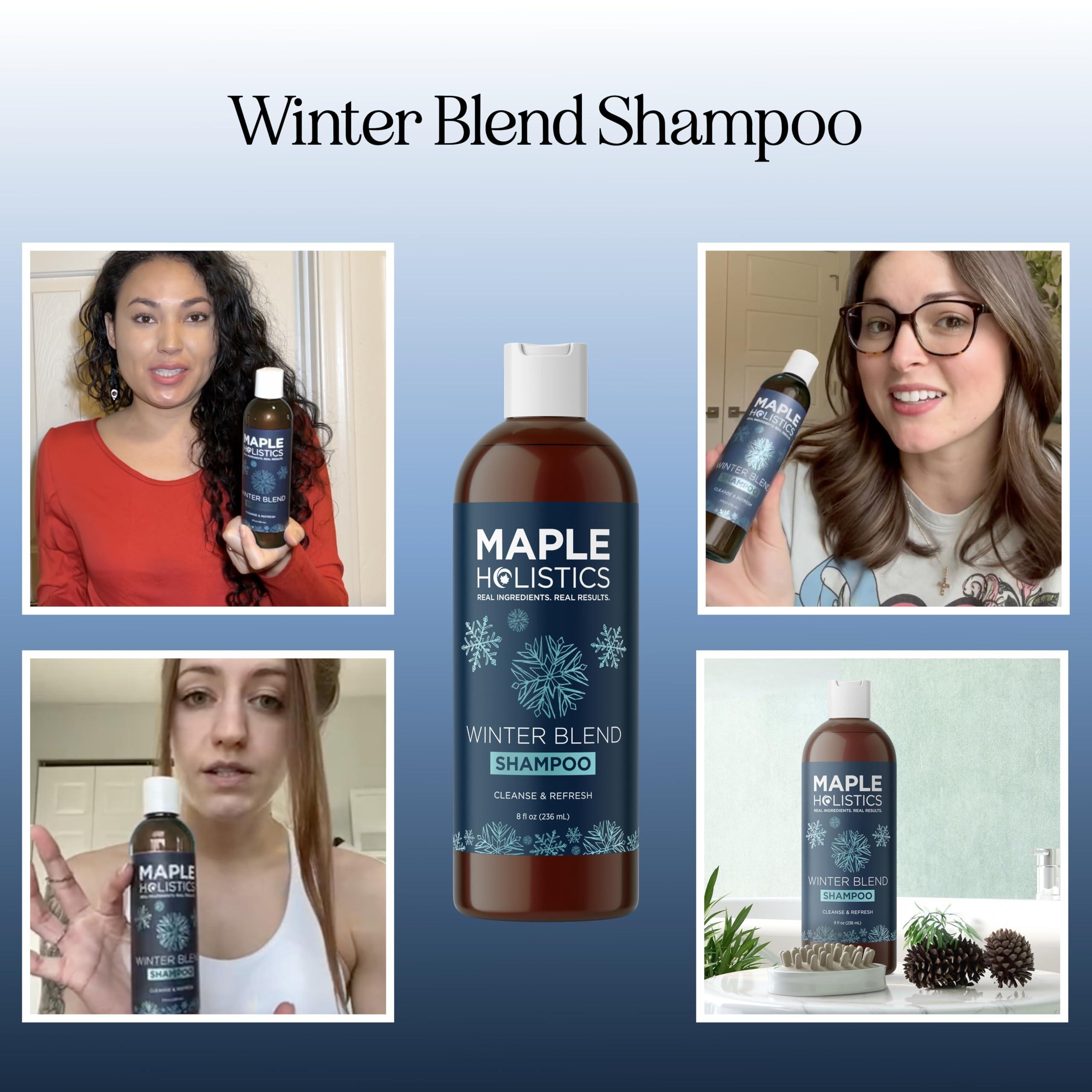 Maple Holistics Sulfate Free Hard Water Shampoo - Deep Clarifying Shampoo for Build Up of Product and Minerals with Five Cleansing Mint Essential Oils for Replenishing Hydration and Hair Shine - Vegan & Cruelty Free
