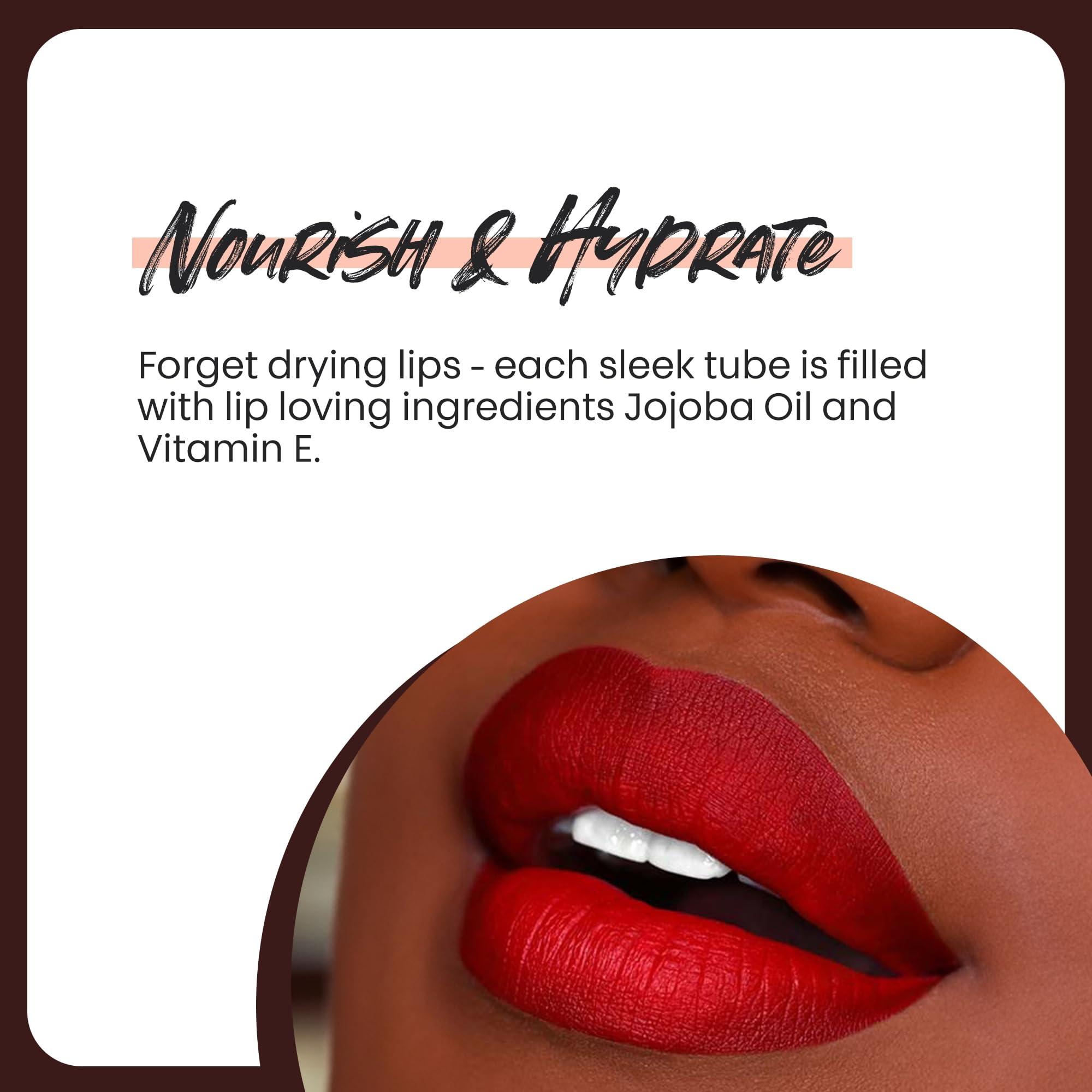 The Lip Bar The Lip Bar - Nonstop Liquid Matte Lipstick 2-Pack, Bawse Lady (Blue Red) - High Pigment - One Swipe - Long Lasting - Jojoba Oil & Vitamin E - Vegan & Cruelty Free - Makeup & Cosmetics - .24 fl oz