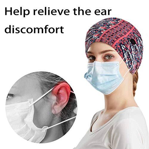 Bohend Bohend Boho Button Headband Wide Stretchy Daily Use Knotted Headwear Sport Athletic Yoga Gym Hair Accessories for Women and Girls(3pcs) (A)