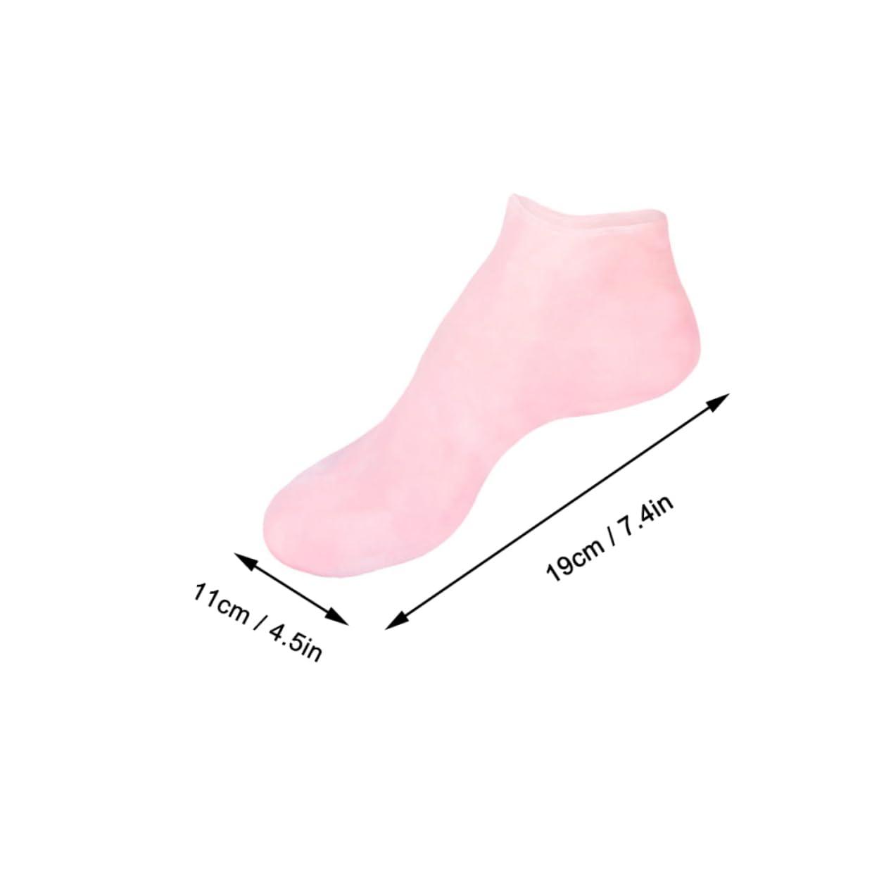 WOONEKY WOONEKY 1 Set Hydrating Sock Gloves Foot Care Socks Moisturizing Soften Socks Exfoliating Gloves Sock Spa Socks Gloves Cracked Foot Socks Full Finger Waterproof Gloves Gel Pink Sebs