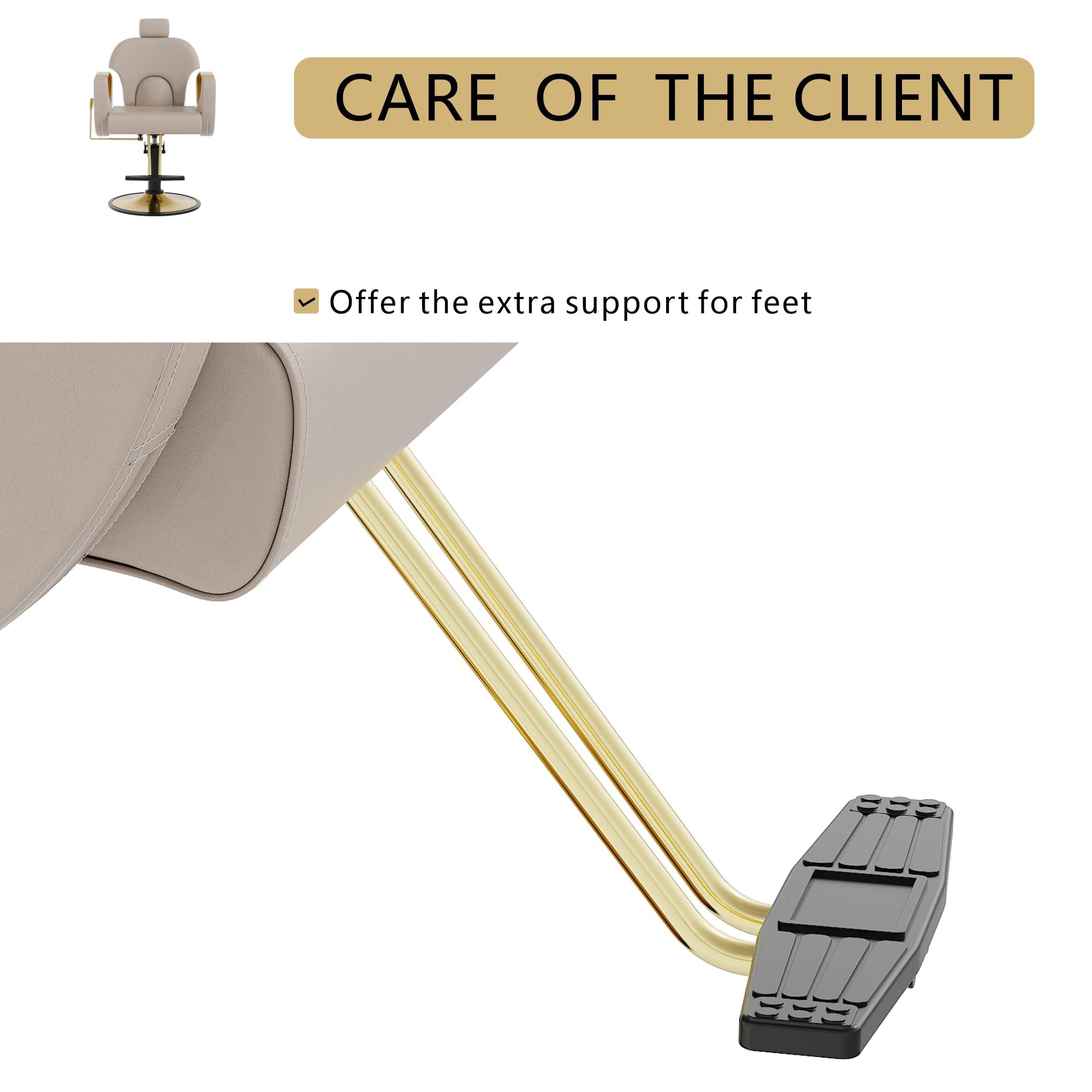 YOCONYO YOCONYO Barber Chair, Reclining Hair Salon Chair, 360 Degrees Swivel Styling Chair, Height Adjustable Hydraulic Shampoo Chair, Spa Equipment (Gray)