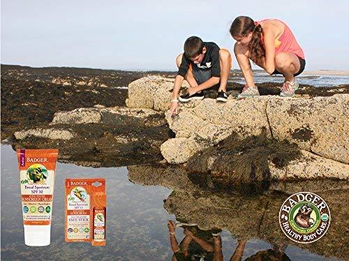 Badger Badger - SPF 35 Clear Zinc Kids Sunscreen Stick - Tangerine & Vanilla - Broad Spectrum Water Resistant Reef Safe Sunscreen, Natural Mineral Sunscreen with Organic Ingredients .65 oz