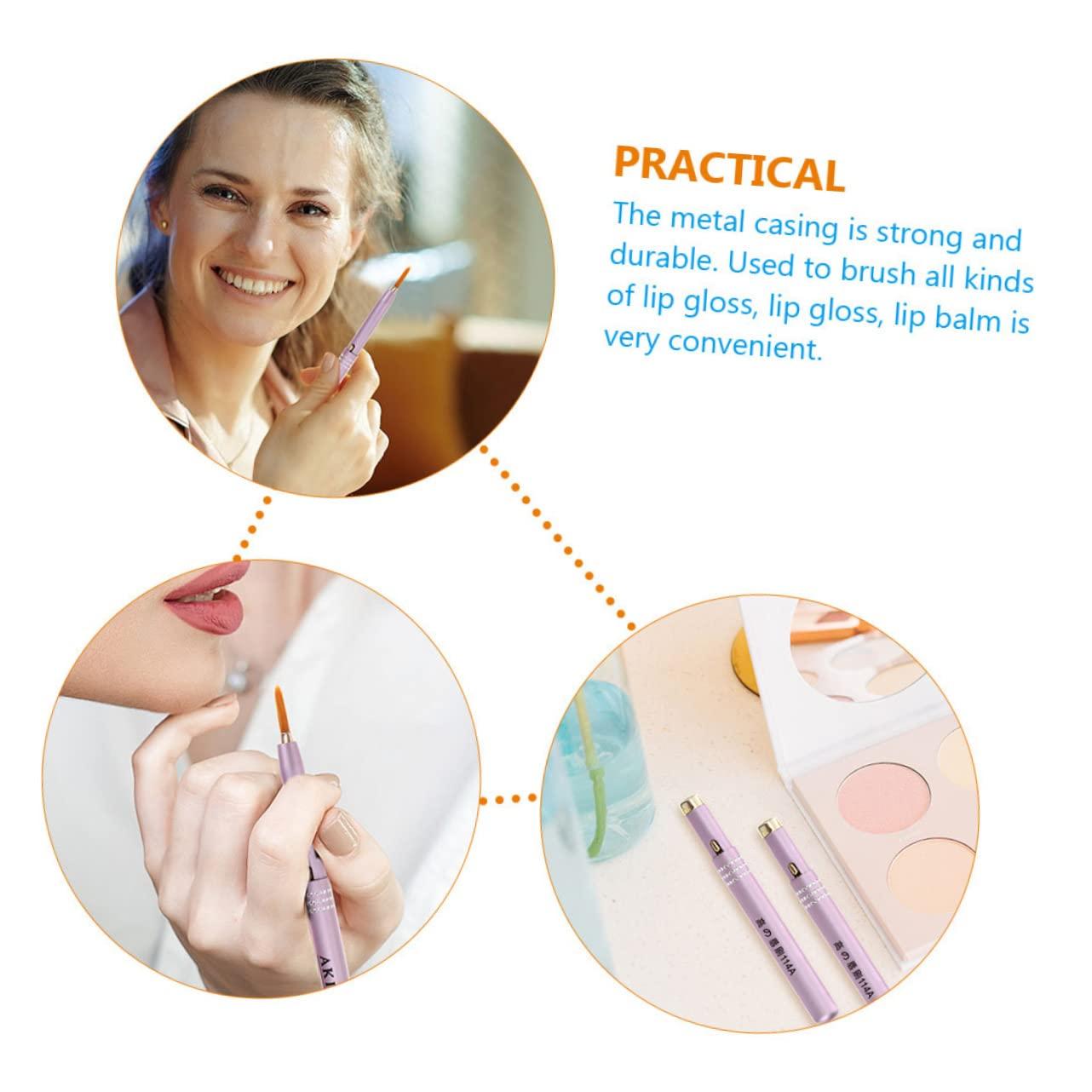 Healifty 20 Pcs retractable lip brush lipstick brush lipstick lip brush with cap concealer applicator reusable lip brush lip lip balm Metal shell aluminum alloy travel