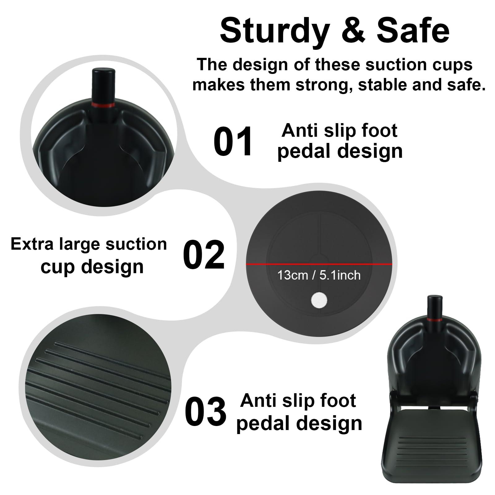 CLIO Foldable Shower Foot Rest for Shaving Legs, Shaving Step for Inside Shower with Powerful Suction Cup, Reusable Shower Shave Stool (Black)