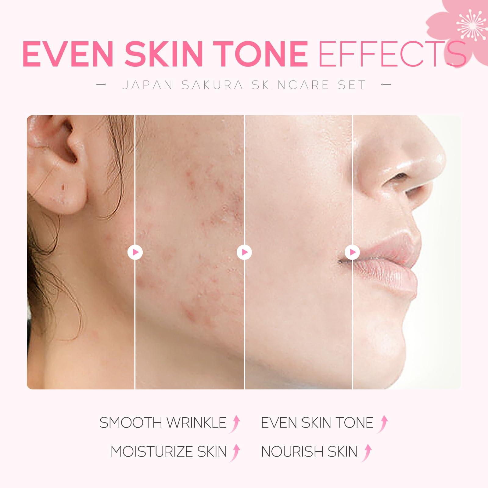 LAIKOU LAIKOU Skin Care Power Duo Box, LAIKOU Japan Sakura Skin Care Kit + LAIKOU Vitamin C Skin Care Kit, Daily Skin Care Routine, Travel Kit