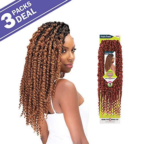 Janet Collection MULTI PACK DEALS! Janet Collection Synthetic Hair Crochet Braids NALA TRESS Boho Twist Braid 18" (3-PACK, 2)