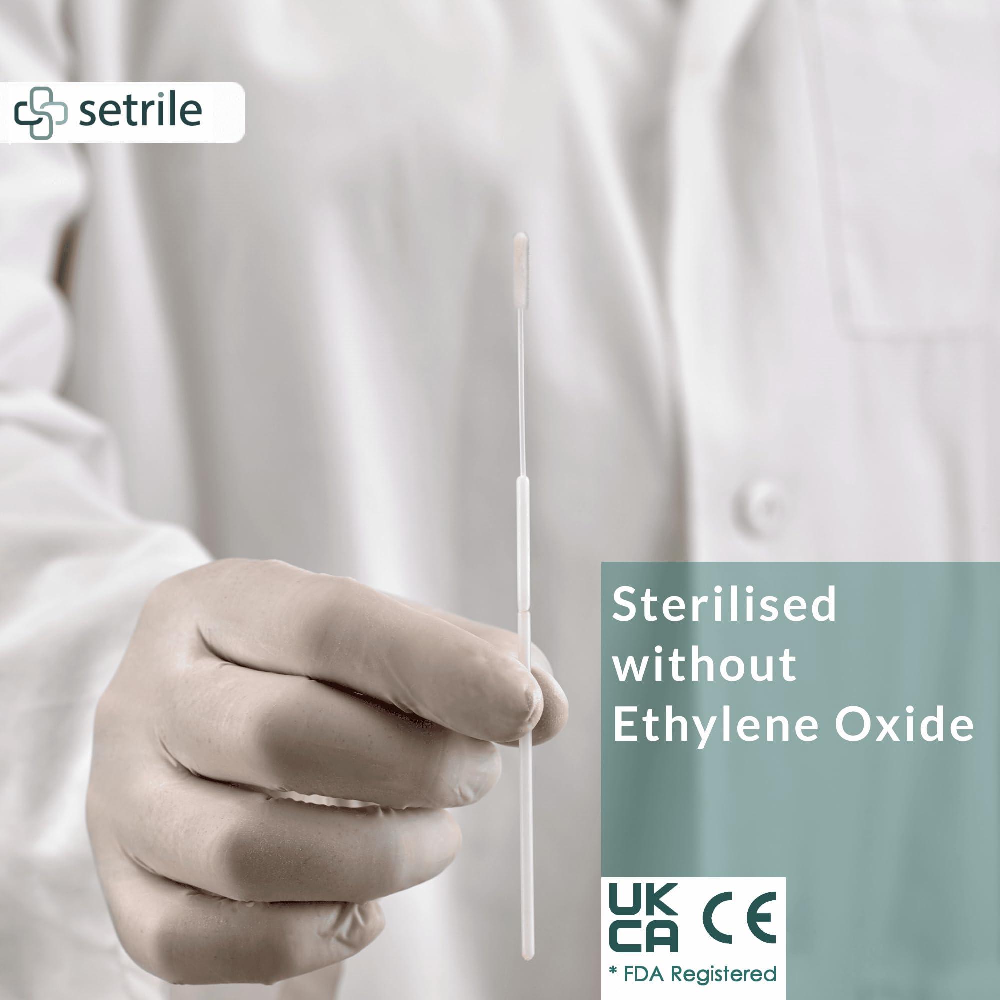 ZK Medical and Healthcare Manufacturing Co. Sterile Nasopharyngeal Swabs - Pack of 100 Flocked Nasal Swabs for Sampling, 80 mm Break Point, Nylon Flocking Tip, White