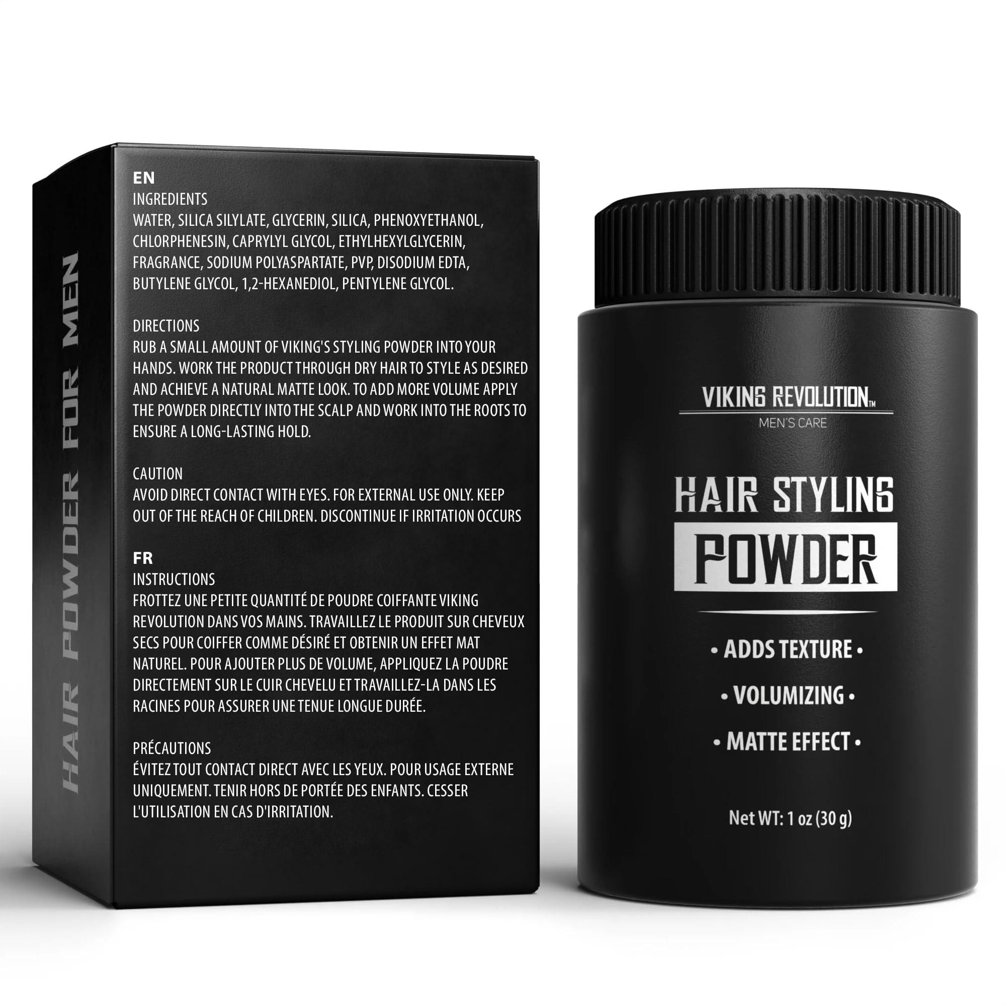 Viking Revolution Viking Revolution Hair Styling Powder for Men - Hair Powder for Men Easy to Apply Hair Texture Powder for Men Mattifying and Volumizing Mens Hair Powder Residue Free Texturizing Powder (1 Oz - 1 Pack)