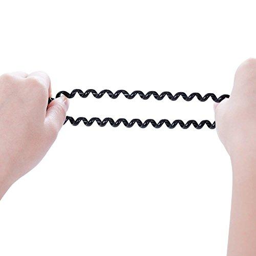 MHU Hair Ties – 20-Pack Black Telephone Cord Wire Hair Bands No Damage Elastics Hair Ring Ponytail Holders for girls and woman
